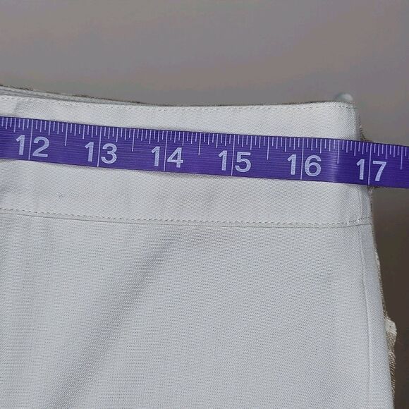 Talbots Black Label Winter White Lined Straight Leg Stretch Dressy Trouser Pants - Picture 8 of 13